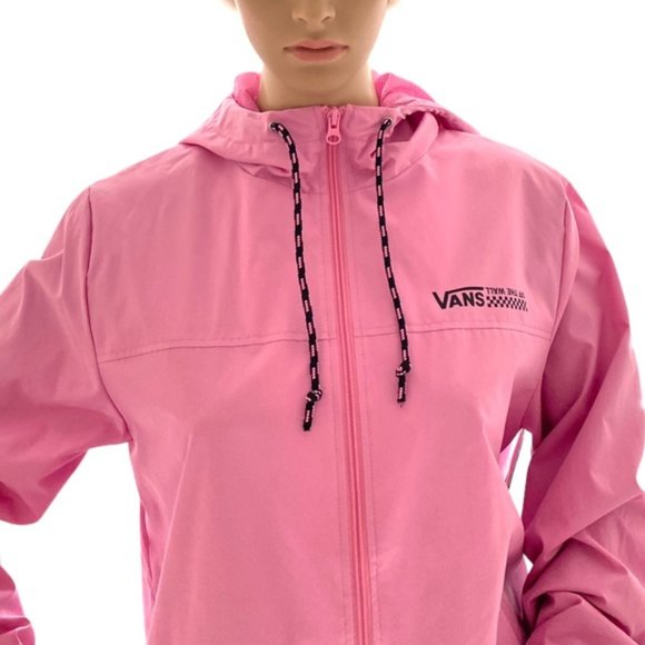 VANS Kastle Turvey Windbreaker Fuchsia Pink Women Zip Hooded Jacket VN0A4CWTUNU - Picture 6 of 13